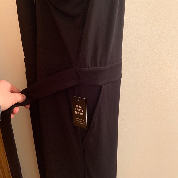 Express Black Slit-Leg Jumpsuit - Picture 4 of 5